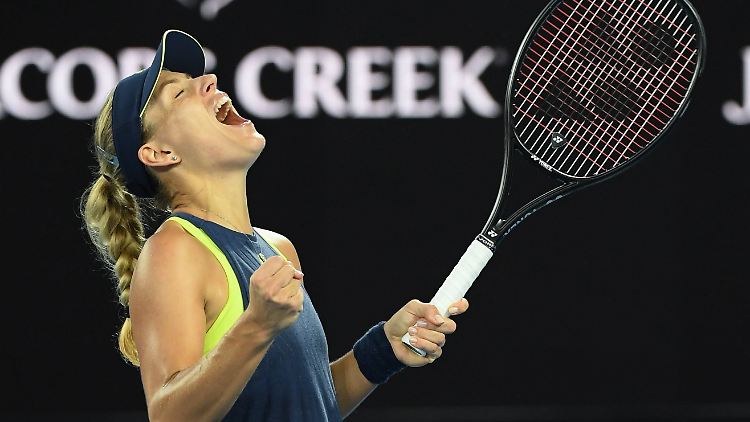 Nach ihrem zwölften Sieg im zwölften Match gibt es für Angelique Kerber kein Halten.