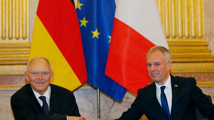 CDU-Politiker Wolfgang Schäuble mit dem Der französischen Parlamentspräsidenten François de Rugy.