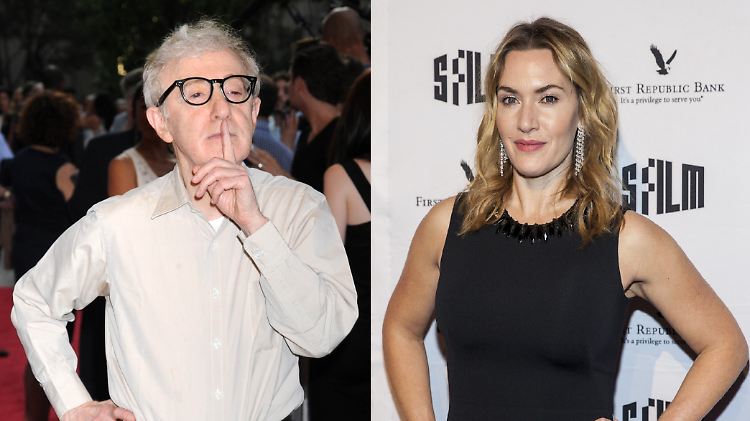 Kate Winslet hat mit Woody Allen (l.) und Harvey Weinstein (r.) gearbeitet - jetzt scheint sie sich zu den Skandalen um die beiden Männer zu äußern.