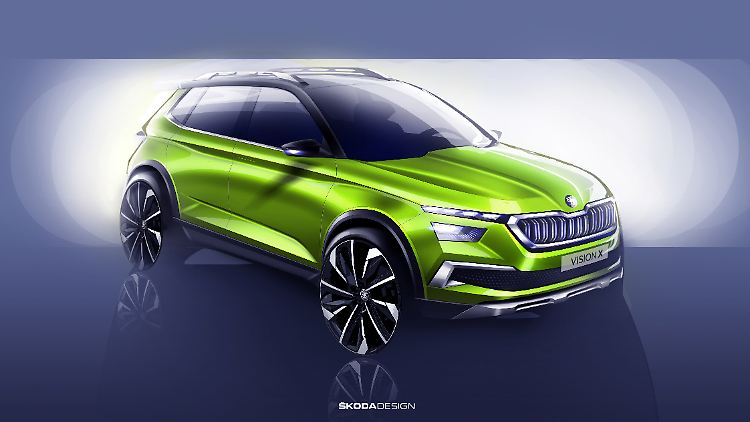 Denkt man sich die fetten Räder weg, könnte so das kleine SUV von Skoda aussehen.