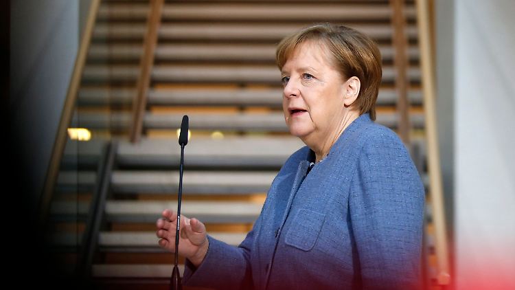 Merkel gab zu Beginn des Verhandlungstages ein kurzes Statement ab.