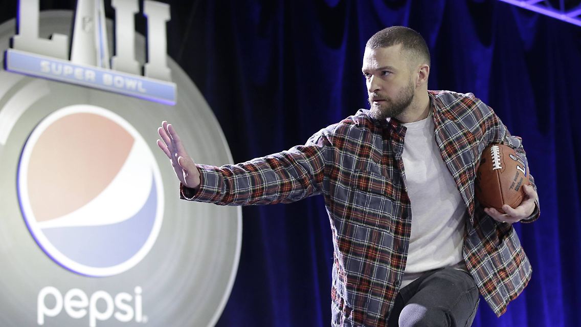 Justin Timberlake nimmt Anlauf - auf die Halbzeit-Show beim Super Bowl.