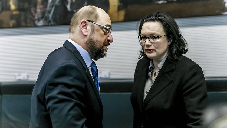 Vor schwierigen Wochen: Martin Schulz und Andrea Nahles. Die Mehrheit im SPD-Mitgliederentscheid ist alles andere als sicher.