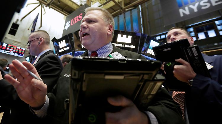 Hektik an der New Yorker Wall Street am Montag.