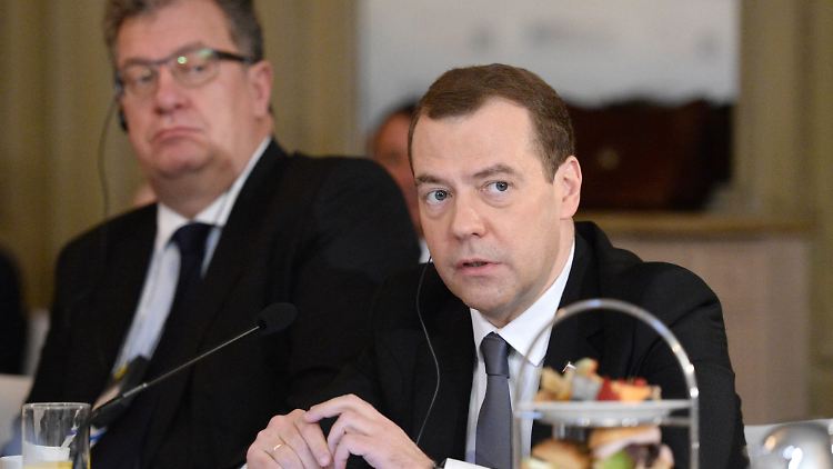 Der Mann im Hintergrund: Prichodko (l) neben Premierminister Dmitri Medwedew.