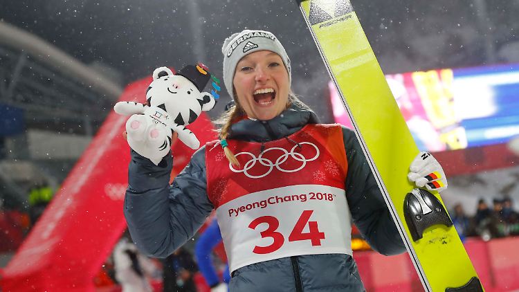 Silberne Freude: Katharina Althaus.