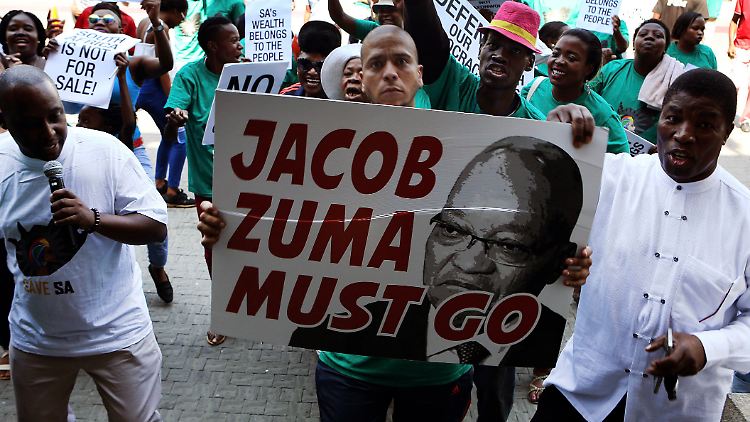 Protest gegen Zuma in Pretoria.