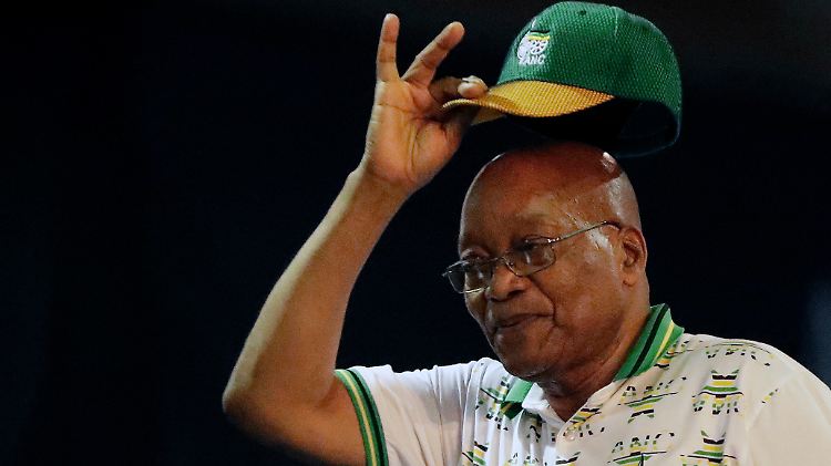 Zuma in den Farben seiner Partei, der Anti-Apartheids-Bewegung ANC.