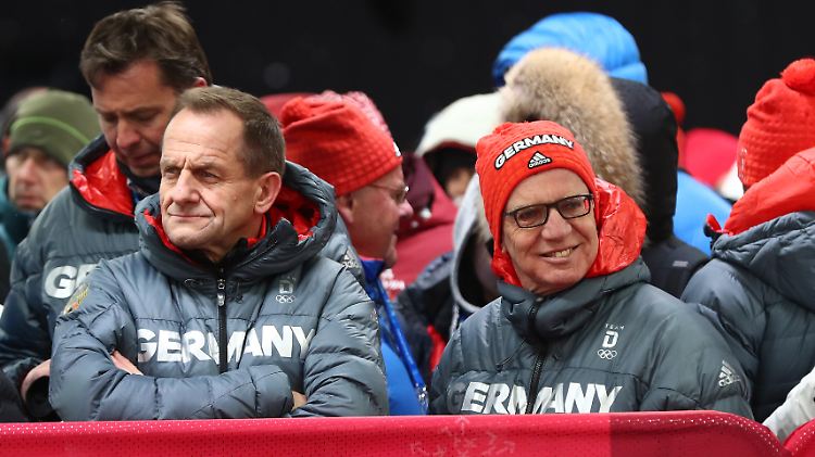 Hat eine gute Zeit mit Alfons Hörmann (l.), dem Präsidenten des DOSB: Thomas de Maizière