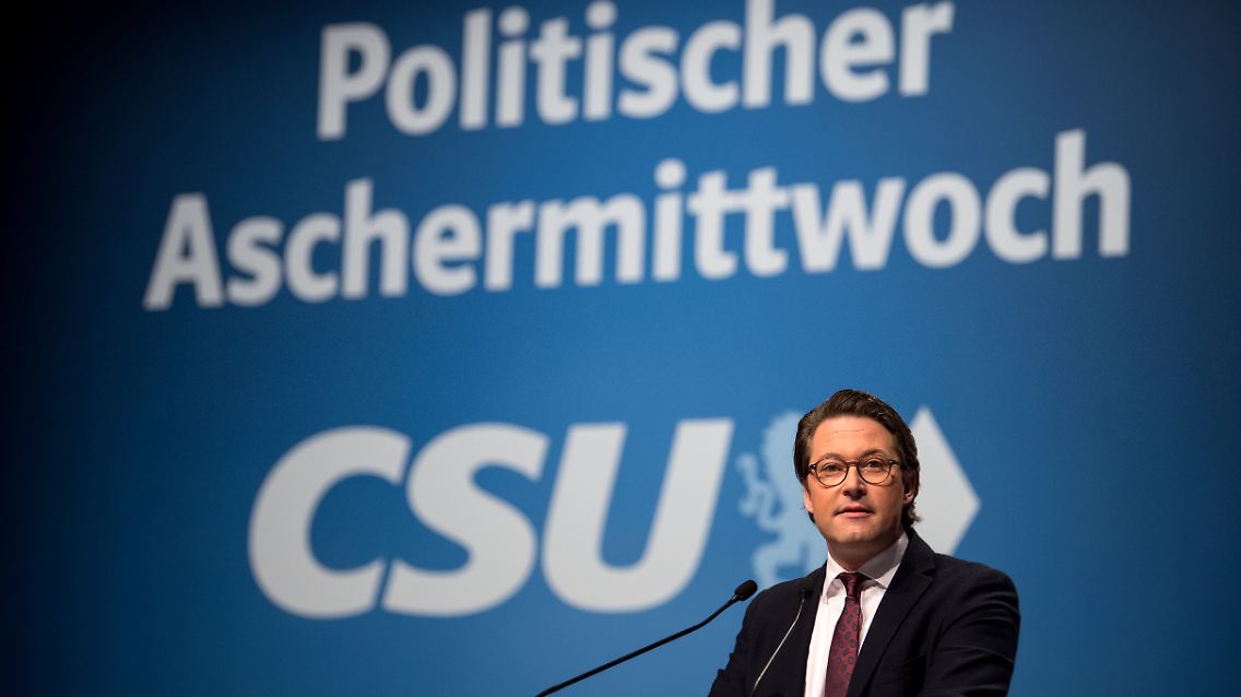 Andreas Scheuer beim politischen Aschermittwoch der CSU in Passau.