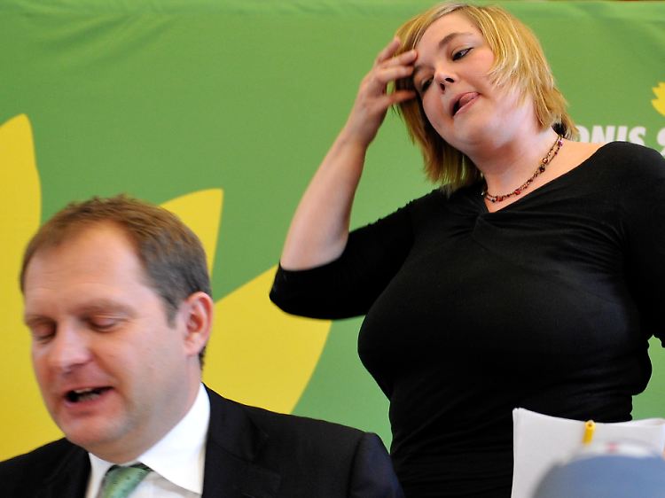 Der Fraktionsvorsitzende der GAL, Jens Kerstan, und die GAL-Vorsitzende Katharina Fegebank.
