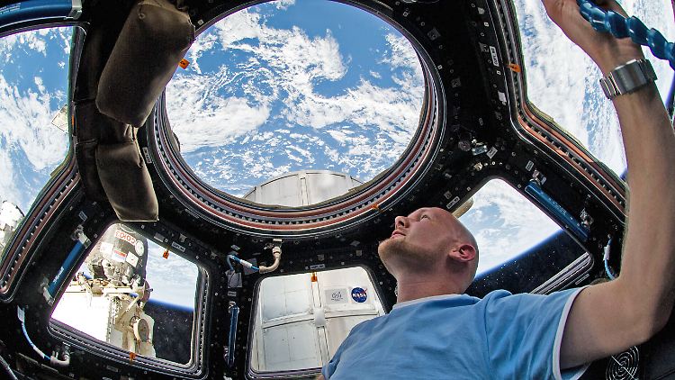 Gar nicht so leicht, da was zu erkennen: Astronaut Gerst hatte Schwierigkeiten, seinen Heimatsort aus der Entfernung auszumachen.