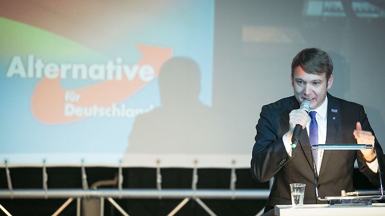 Poggenburg bei einem Auftritt Anfang des Monats in Hoyerswerda.