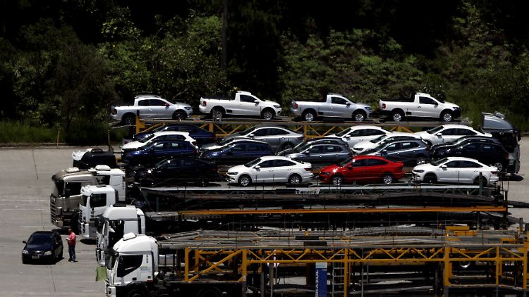 Bereit zur Auslieferung: VW-Wagen warten in Brasilien auf die Übergabe an die Kunden.
