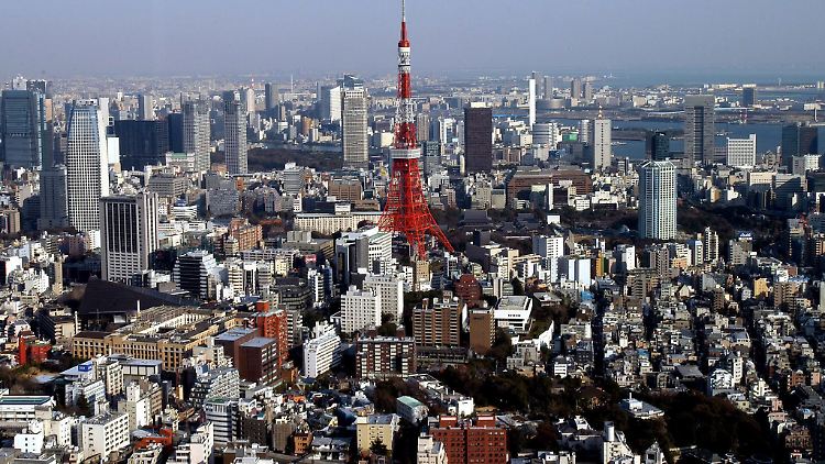 Die Skyline von Tokio.