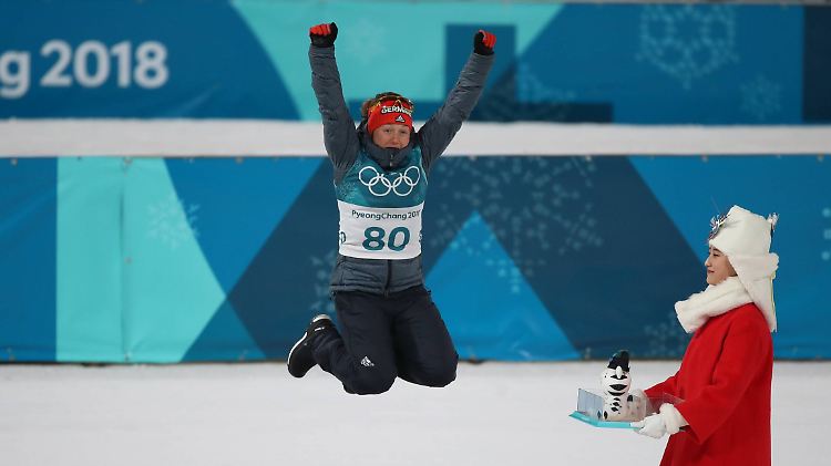 Laura Dahlmeier hat noch nicht genug: Sie könnte am Samstag schon zum vierten Mal aufs Podium springen.