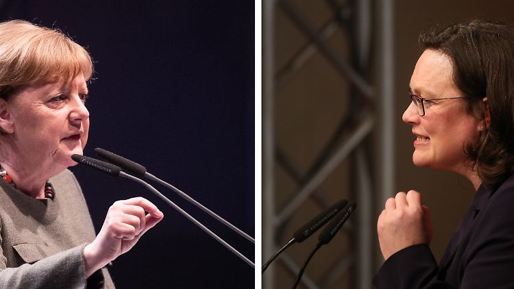 CDU-Chefin Merkel ist weitaus beliebter als SPD-Fraktionschefin Andrea Nahles.