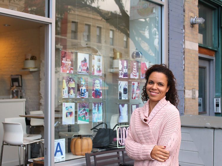 Miriam Milord vor ihrem Laden "BCakeNY". Hier entwirft sie die verrücktesten Back-Kunstwerke.