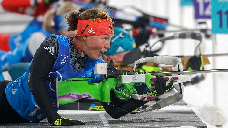 Doppel-Olympiasiegerin Laura Dahlmeier konnte den Rückstand trotz gutem Schießen nicht mehr aufholen.