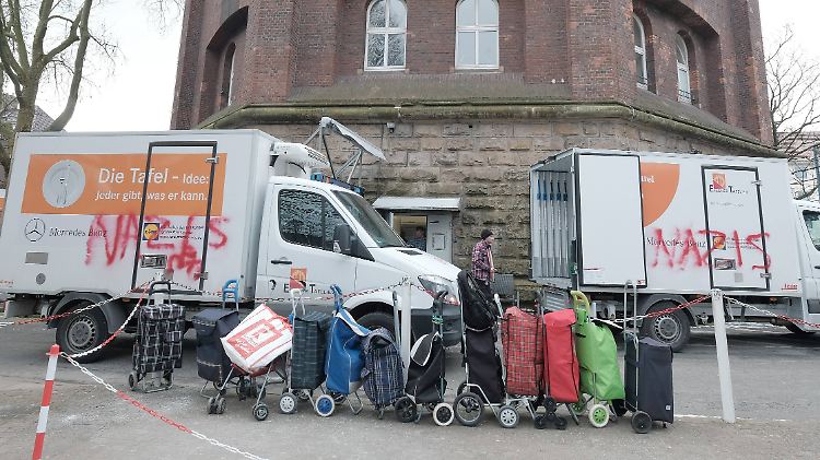 "Nazis" wurde auch auf Fahrzeuge der Essener Tafel gesprüht.