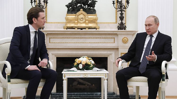 Kein Hund, nirgends: Kurz (l.) und Putin bei der Besprechung der Lage der Dinge.