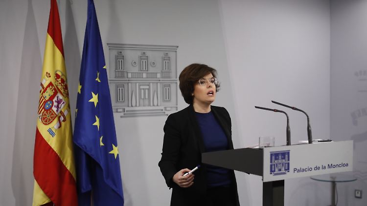 Spaniens stellvertretende Regierungschefin Soraya Sáenz de Santamaría verwies im Radio auf die Inhaftierung des Kandidaten.