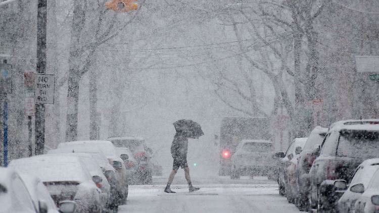 Es schneit wieder in New York. Mitte Februar wurden noch 24 Grad plus gemessen.