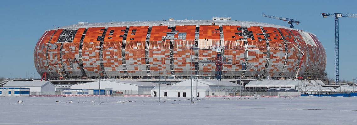 Bis zur WM ist alles fertig, versprochen - auch das Stadion in Saransk.
