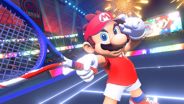 Bei "Mario Tennis Aces" kann man die Switch-Controller wie echte Tennisschläger schwingen.