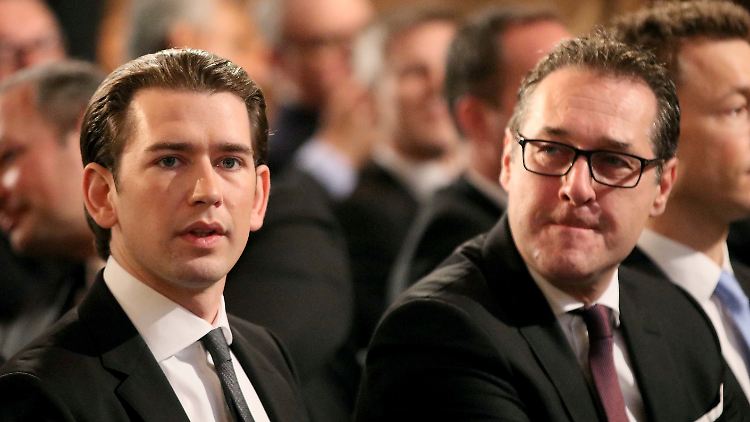 Sebastian Kurz und Heinz-Christian Strache beim Gedenken in der Hofburg.