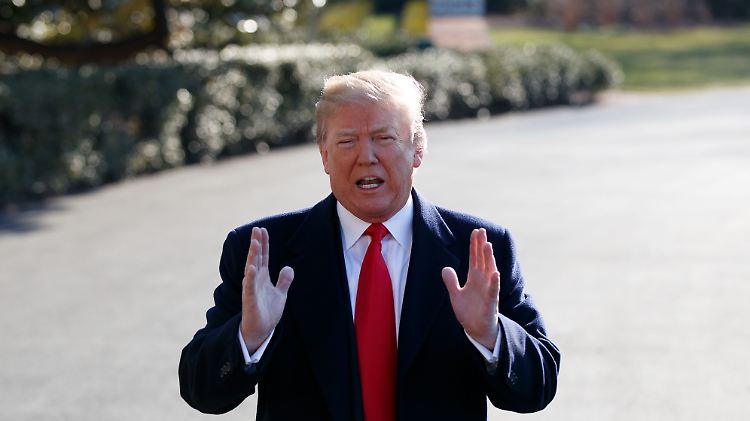 Trump erklärt im Garten des Weißen Hauses, warum er Tillerson entließ.