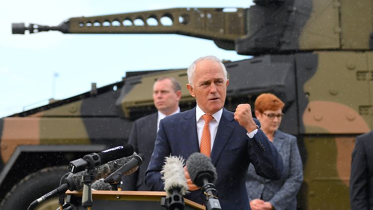 Australiens Premier Malcolm Turnbull bei einem Truppenbesuch in Brisbane.