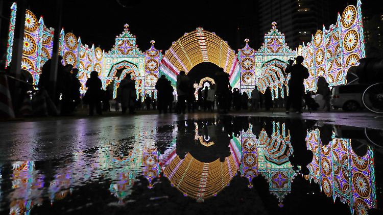Lichterfest in Kobe, Japan.