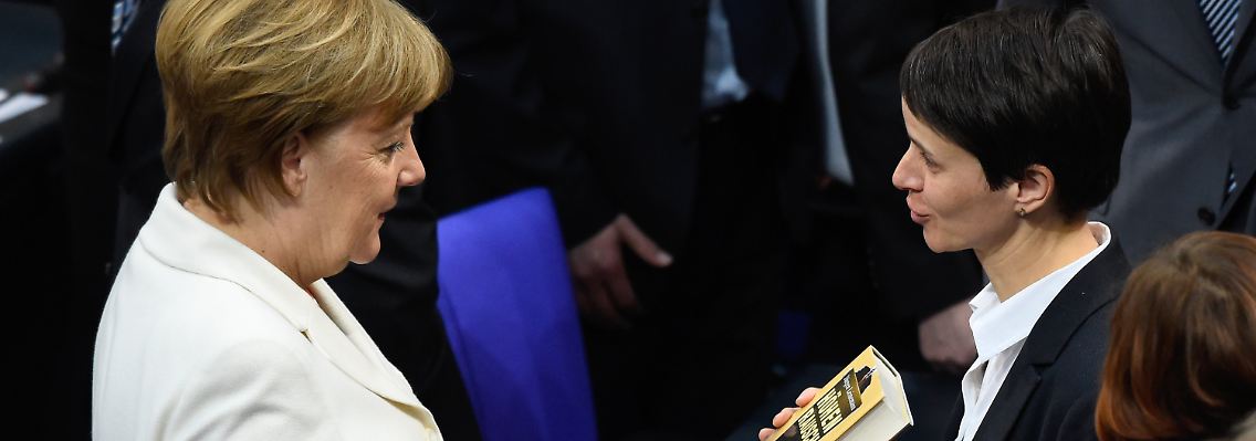 Petry (l.) und Merkel.