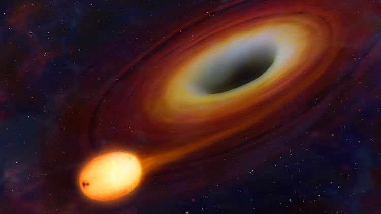 Ein Schwarzes Loch in einer grafischen Darstellung: Als Hawking anfing, sich mit den Massemonstern zu beschäftigen, gab es noch keinerlei Beobachtungsdaten dazu.
