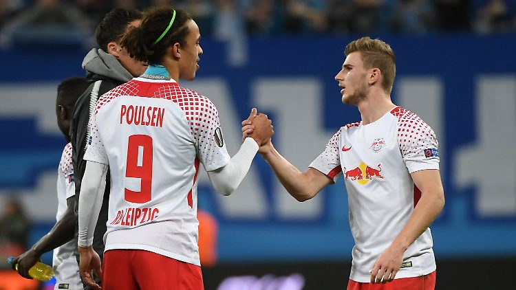 Marseille ist in Ordnung, oder? Die Leipziger Yussuf Poulsen und Timo Werner.