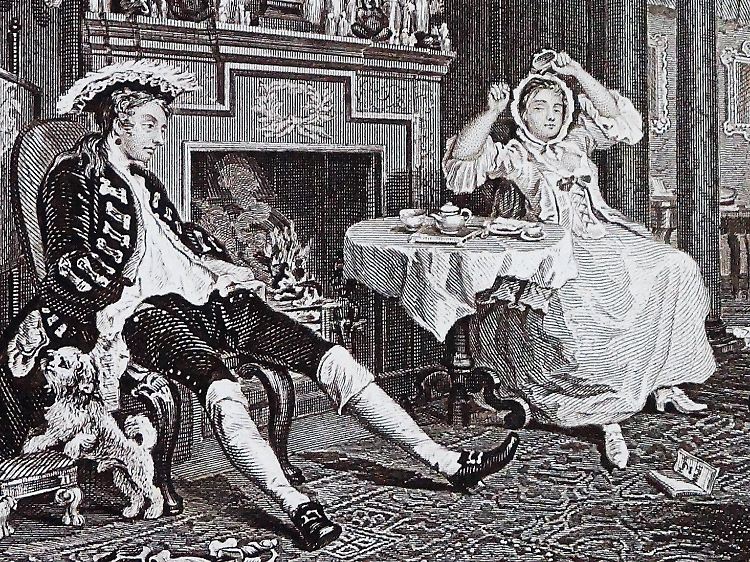 Die pure Langeweile - festgehalten 1745 vom Maler William Hoghart.