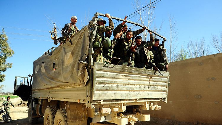Syrische Soldaten in Ost-Ghuta.