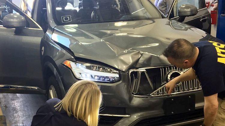Das Uber-Roboterauto nach dem Unfall.