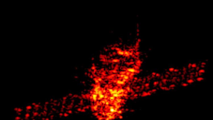 Tiangong 1 auf einer Radaraufnahme des Fraunhofer Instituts.