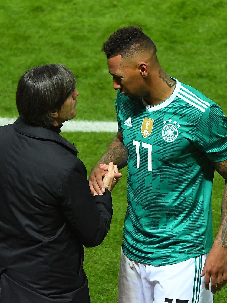 Löw imd der ausgewechselte Boateng: Die Null stand erneut nicht.