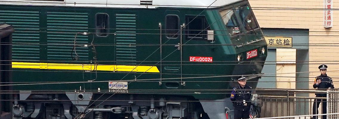 Der nordkoreanische Regierungszug im Hauptbahnhof von Peking.