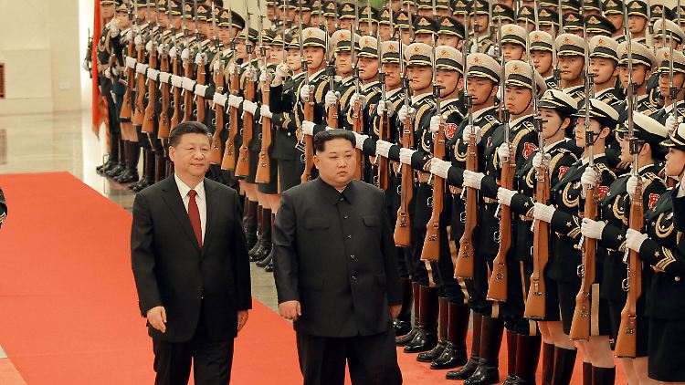Kim Jong Un bei seinem Besuch in China.