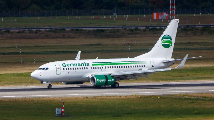 Eine Germania-Maschine vom Typ Boeing 737.
