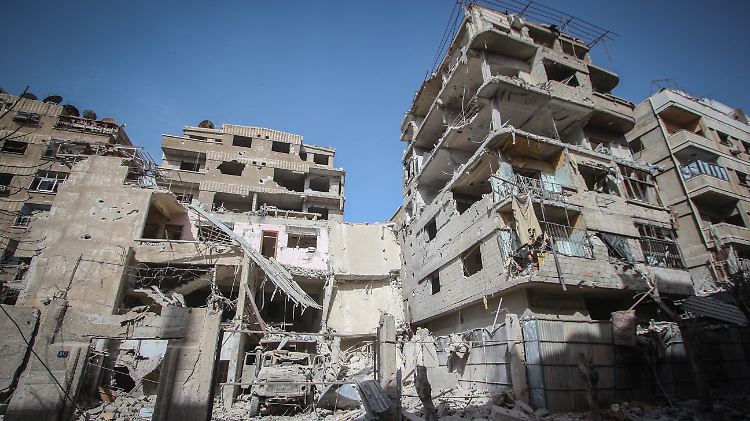 Die Stadt Duma liegt nach Angriffen in Trümmern.