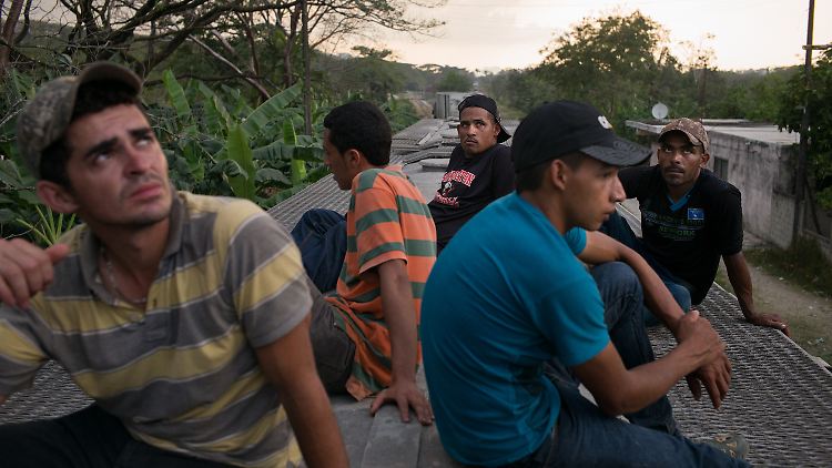 Auf dem Rücken der Bestie: Migranten aus Honduras warten auf den nächsten Zug, der sie an die Grenze der USA bringen soll.
