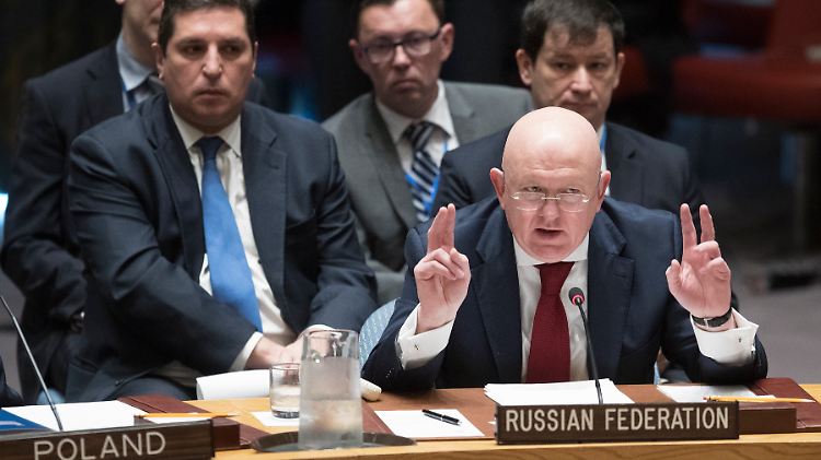 Wassili Nebensja, russischer Botschafter bei den Vereinten Nationen, blockiert bisher im Namen Moskaus alle westlichen Resolutionsentwürfe.