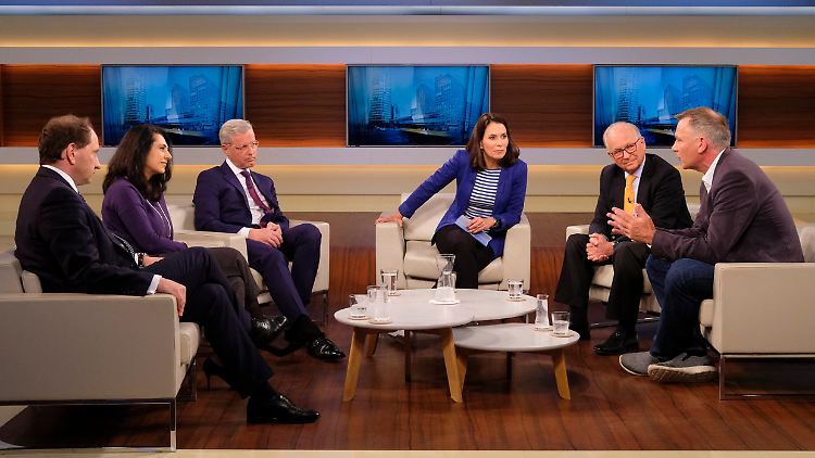 Wills Gäste, von links nach rechts: Alexander Graf Lambsdorff, Golineh Atai, Norbert Röttgen, Wolfgang Ischinger, Jan van Aken.