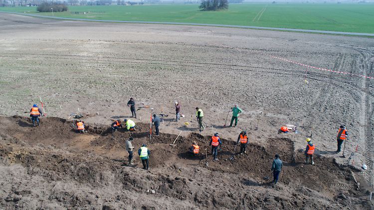 Am Wochenende ließ die Landesarchäologie Mecklenburg-Vorpommerns die etwa 400 Quadratmeter große Fläche bergen.