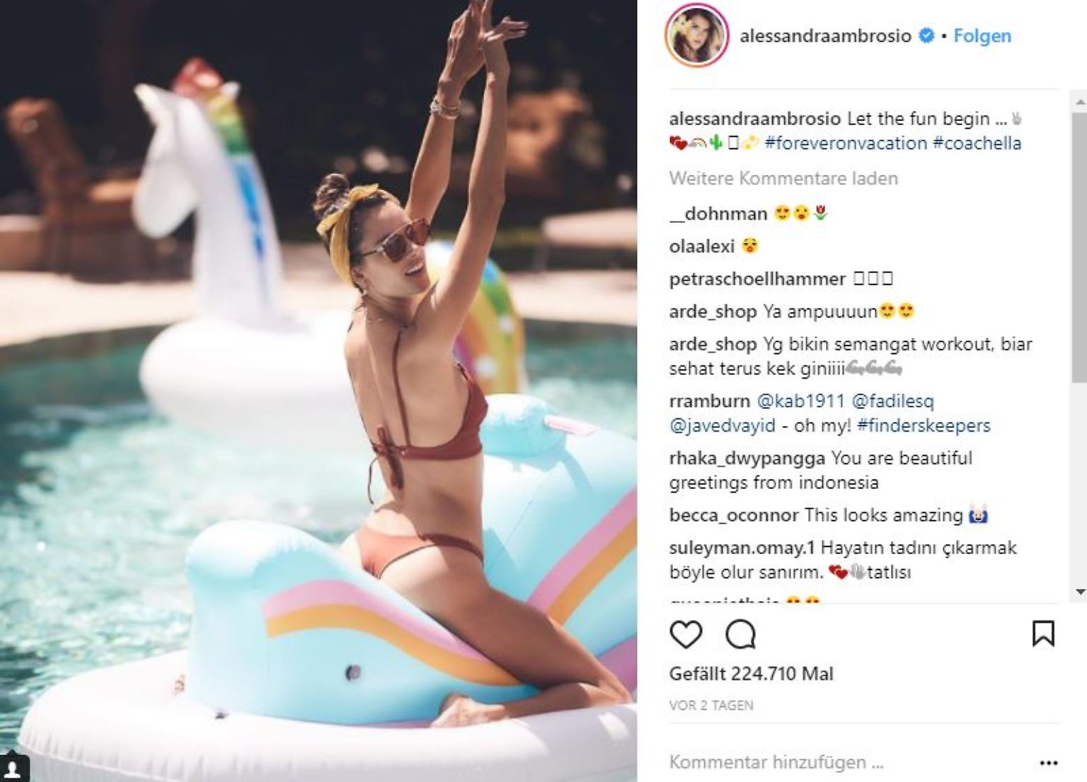 Natürlich ist Alessandra Ambrosio da, ...  